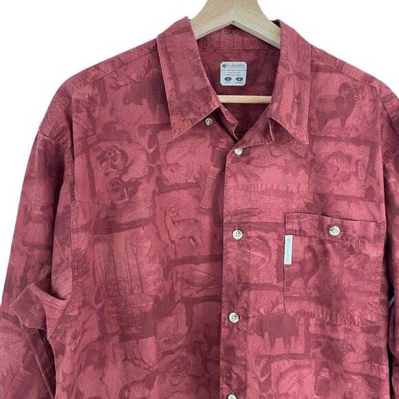 OUTDOOR CORE Columbia Cotton Button-Up Shirt – Red Utility Hunting – Men’s L - Picture 3 of 6
